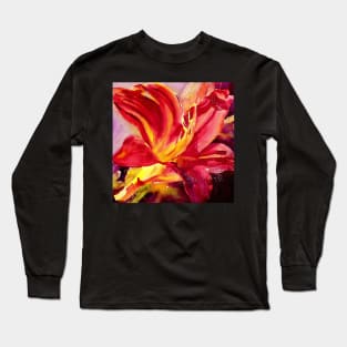 Red Day Lily Long Sleeve T-Shirt